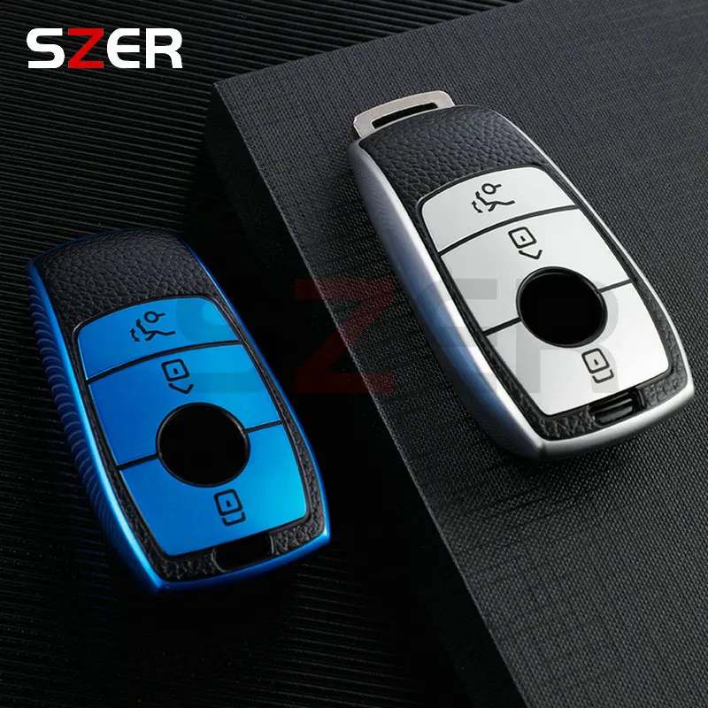 Leder TPU Auto Fernbedienung Schlüssel Fall Abdeckung Shell Für Mercedes Benz A C E S G Klasse GLC CLE CLA GLB GLS W177 W205 W213 W222 X167 AMG Image