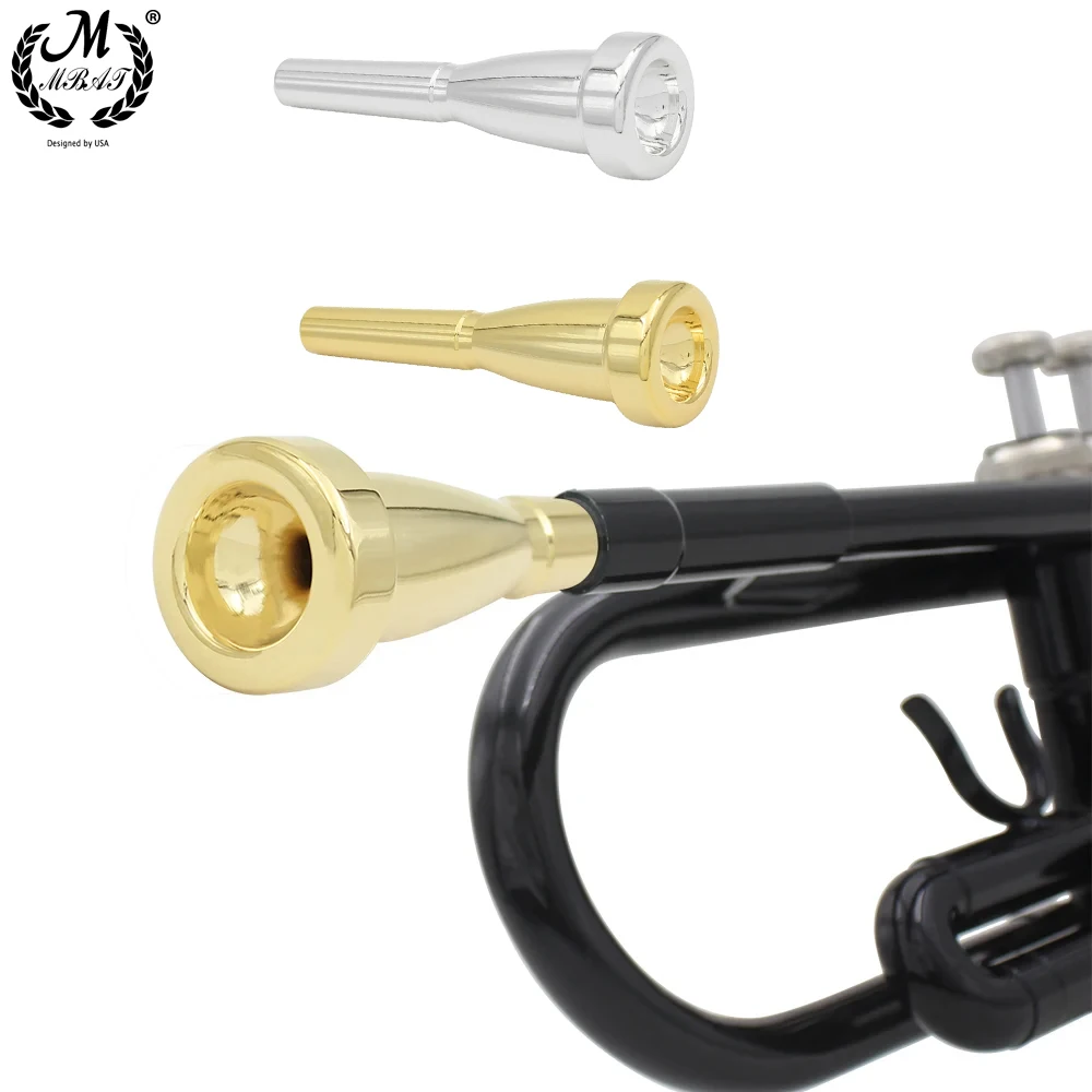 Trompetenmundstück Bullet Tip Trompetenmund Silber/Gold 3C 7C Größe Messing Musikinstrument Ersatzteile Image