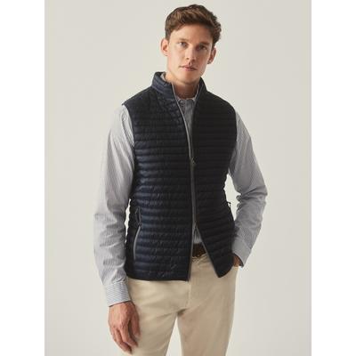 J.McLaughlin Men's Traveler Quilted Vest Navy, Size Medium | Nylon