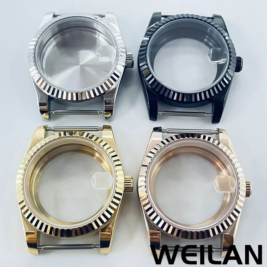 36mm 40mm nh34 nh35 nh36 nh38 nh39 nh70 nh72 eta2824 pt5000 roségold schwarz silbernes Uhrengehäuse oben wasserdichter Saphir kristall a Image