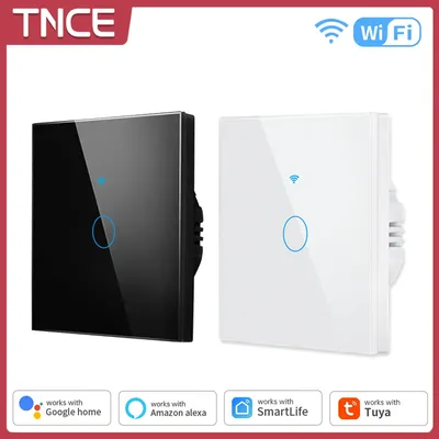 Tnce wifi bluetooth tuya smart switch 1/2/3/4 gang smart life home light wifi touch schalter funktioniert mit google home alexa