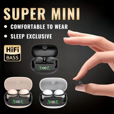 Mini unsichtbare Schlaf kopfhörer Tws Bluetooth 5,3 Ohrhörer mit Mikrofon IPX5 wasserdichtes Headset Image