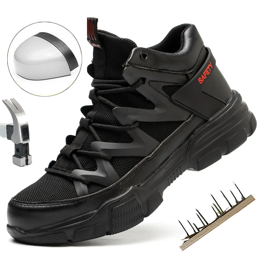 Herbst Arbeit Sicherheits schuhe Männer Sicherheits stiefel Anti-Smash Anti-Stich Arbeits schuhe Turnschuhe Stahl Zehen Schuhe männliche Arbeits stiefel unzerstörbar