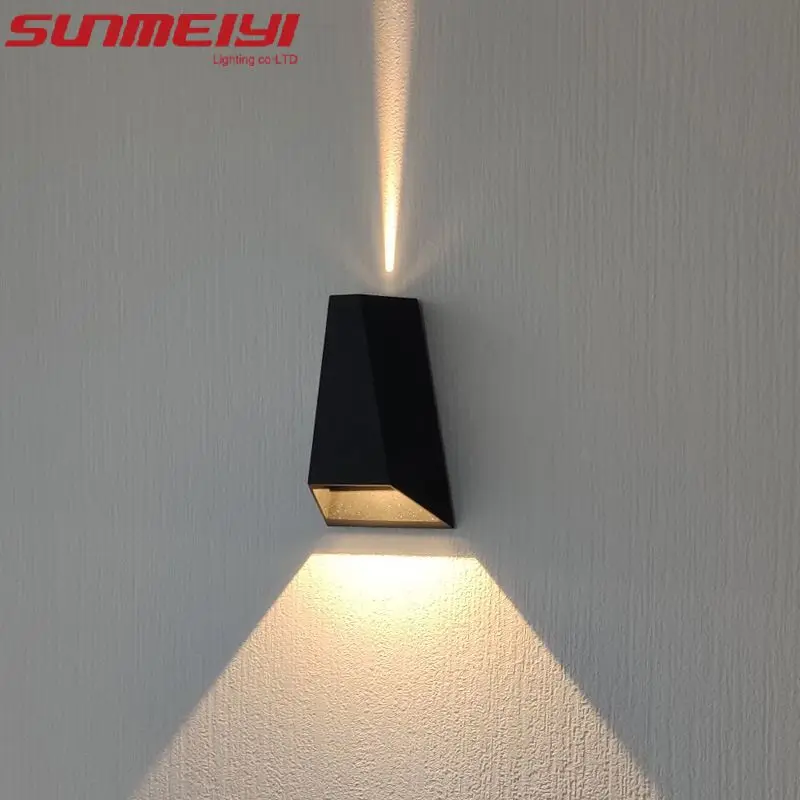 Wasserdichte LED-Wandleuchte für den Außenbereich, modern und einfach, nordisch, schwarz, Villa, Innenhof, Garten, Korridor, Balkon, Doppelkopf-Strahler