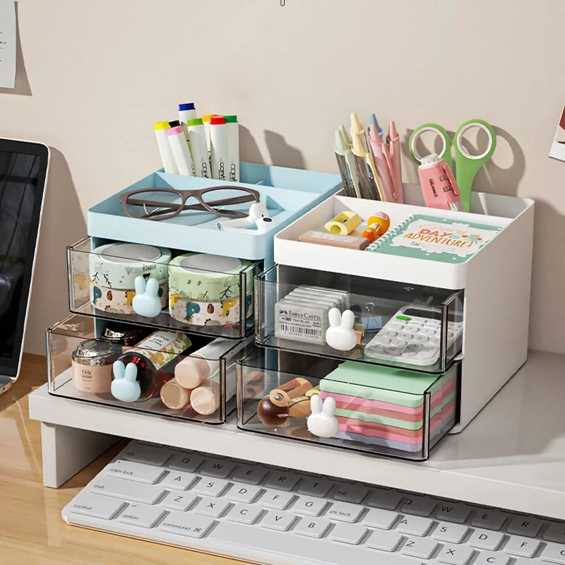 Kleiner Schreibtisch-Organizer mit Schublade, Büro-Desktop-Aufbewahrungsbox, Make-up-Organizer, Visitenkarte/Stift/Bleistift/Handy/Briefpapier