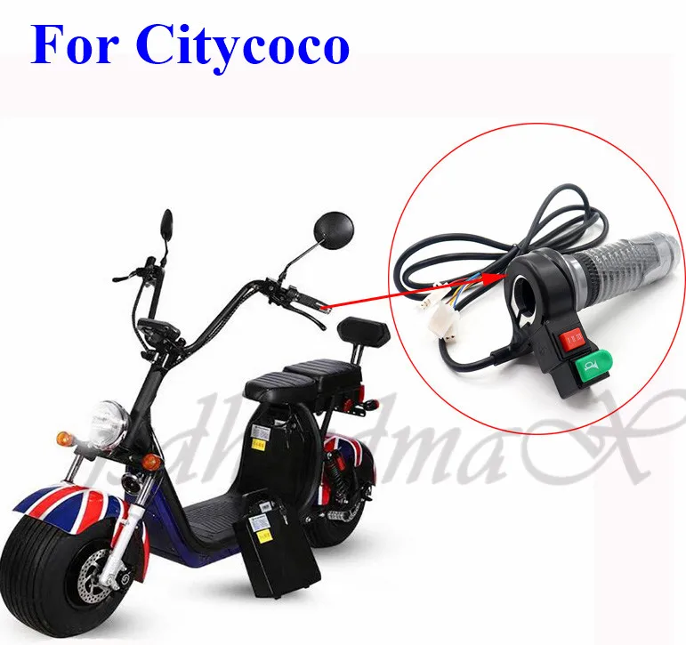Citycoco Gasgriff 60V Universal-Geschwindigkeitsgetriebeschalter mit Hupe passend für Citycoco Elektroroller Image