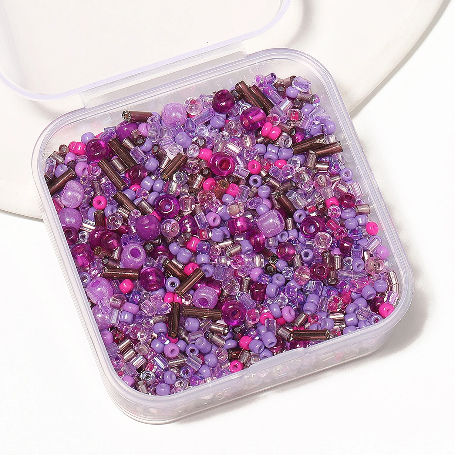 700Pcs/box Purple Color Japanese Seed Beads Mixed Delica Round Glass Beads Multi-shapes Twist Bugle Tube For Clothing Accessory