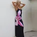 Spaghetti Strap Lily Floral Slip Dress 2023 Summer Casual Printed Maxi Dresses Backless Bodycon Slim