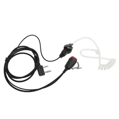 Universal 2Pin Acoustic Tube Earpiece with PPT Mic & Red Light for Two-Way Radio Walkie Talkie