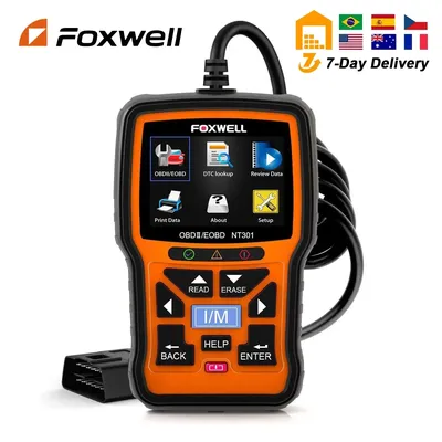 FOXWELL NT301 OBD2 Scanner Check Engine Code Reader Professional ODB2 OBD2 Automotive Scanner Car Diagnostic Tools PK ELM327