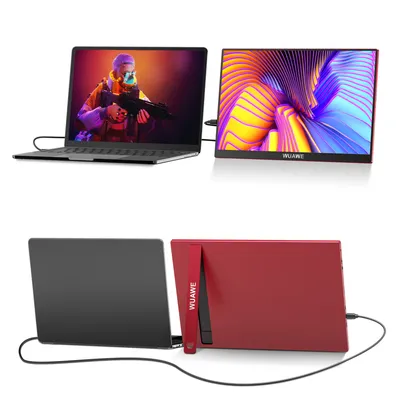 2024 New Aluminum 120hz Gaming Portable Monitor with Stand, 16inch 1200P External Second Computer