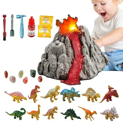 Dino Digging Set For Kids Volcanic Eruption Science Experiments Kits For Kids Dinosaur Science