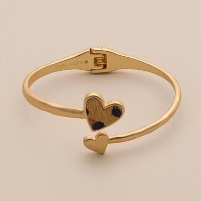 Lucky Brand Heart Hinge Cuff Bracelet - Women's Ladies Accessories Jewelry Bracelets in Gold