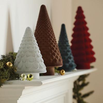 Flocked Glass Tree Decor - III (Chocolate) - Ballard Designs