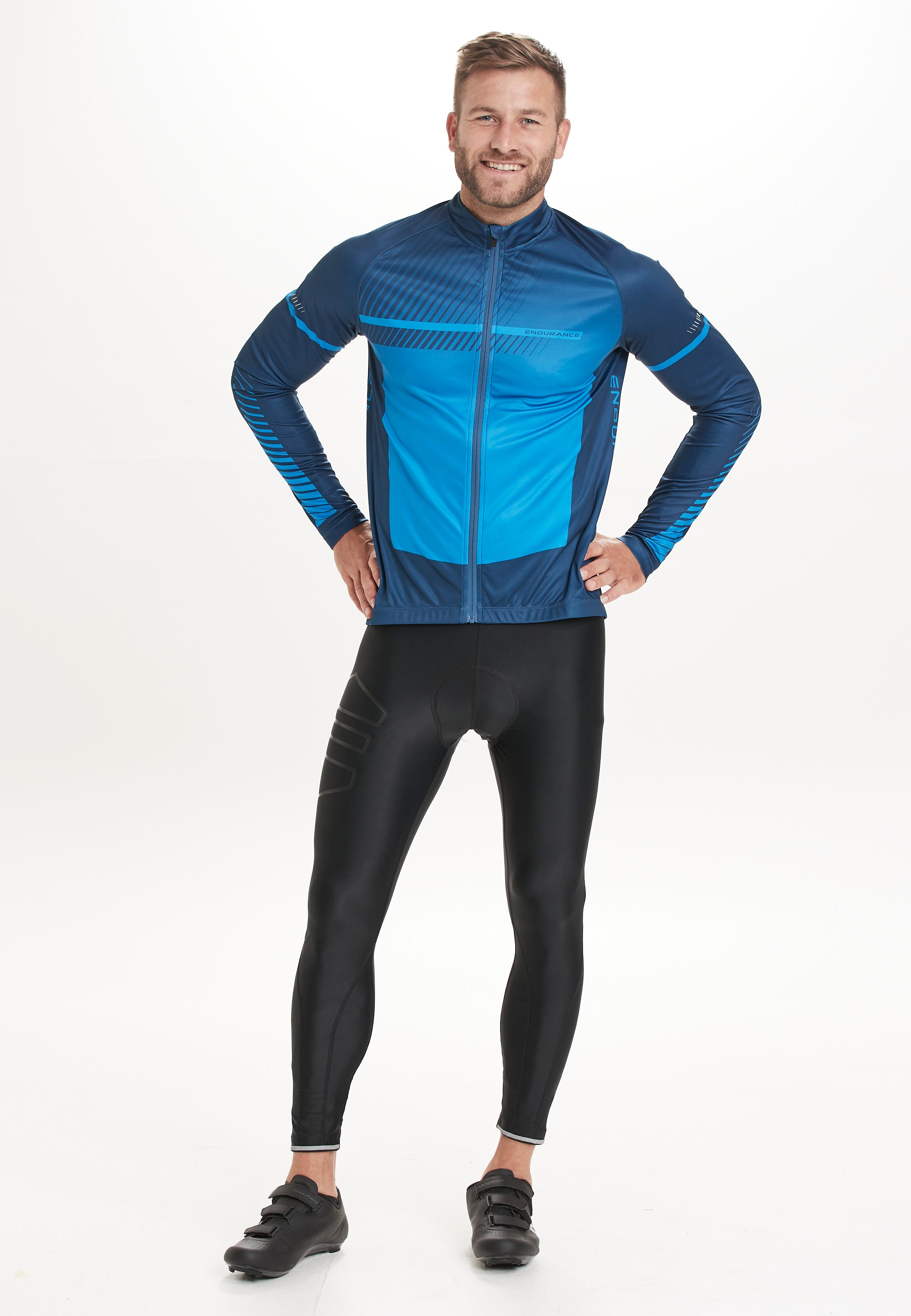Radtrikot ENDURANCE "Jillard", Herren, Gr. XXL, blau (dunkelblau, blau), 100% Polyester, mehrfarbig, Sportlich, normal, ohne Ausschnitt, Trikots, mit reflektierenden Elementen Image