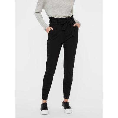 Jogger Pants VERO MODA "VMEVA PAPERBAG", Damen, Gr. S, Länge 30, schwarz, Milano Rib, Obermaterial: 65% Viskose, 30% Elasthan, 5% Nylon, unifarben, modisch, knöchelfrei, Hosen Image