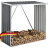 DELUKE® Kaminholzregal Außen FALK - 156x80x152cm Stahl | Holzunterstand für Brennholz außen Metall Unterstand für Kaminholz Brennholzregal Anthrazit