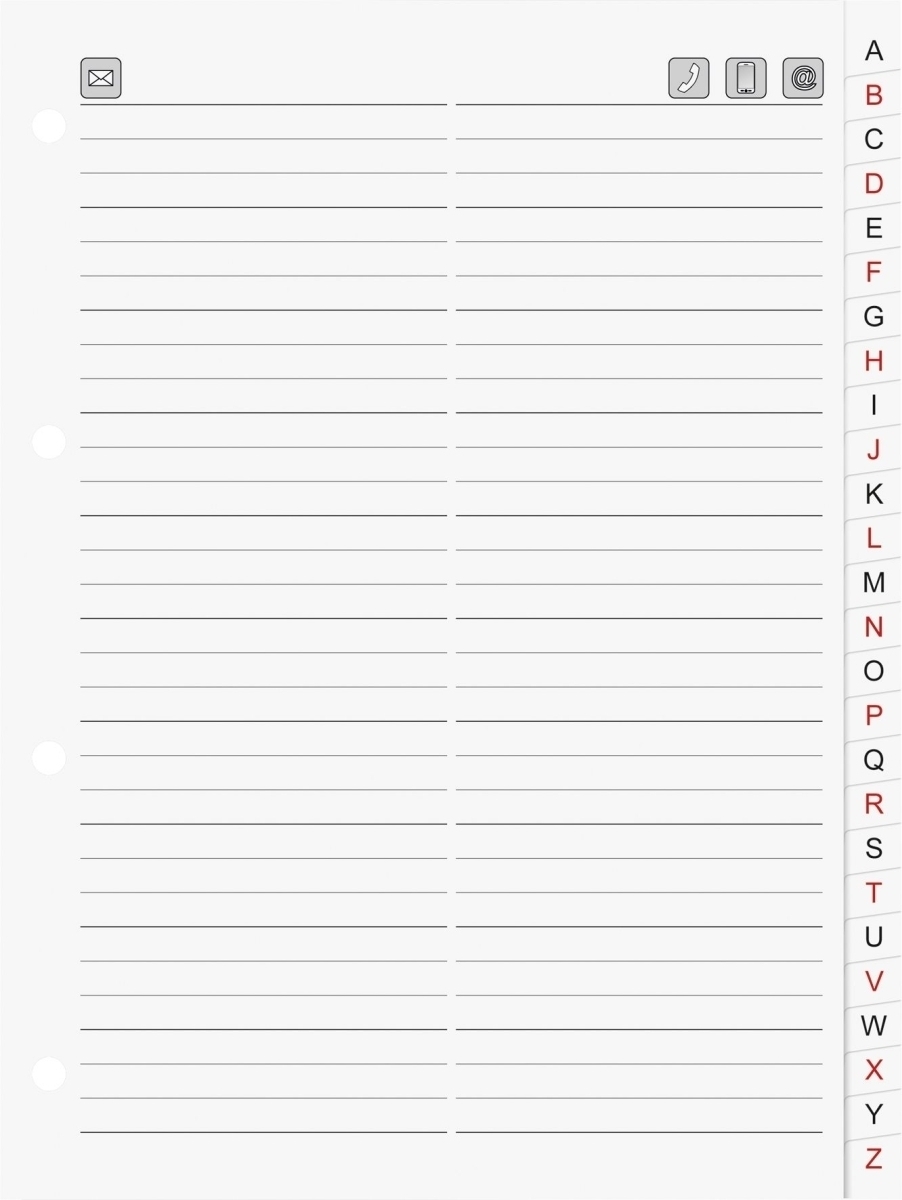 Brunnen Telefonringbuch-Ersatzeinlage A5 26-teilig weiß Image