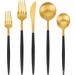 Everly Quinn 30-Piece Stainless Steel Silverware Set pink/black/yellow/brownStainless Steel in Gold | 20 | Wayfair F0176F2AC2E84C709D03016FE057366B