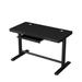 Azen Smart Standing Desk with charging ports and drawer - All Black - Tempered Glass Top - More4Home YQ22S-ZF2G-J-B