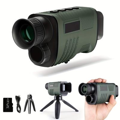 TEMU Night Vision Monocular Digital Infrared Monocular Telescope For 100% With 8x Zoom 2000mah Rechargeable Battery Tripod 32 Gb Sd Card & Card Reader