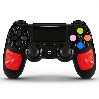 TEMU Dual Vibration Wireless Controller For Ps4, Controller For 6-axis With High-performance Double Virbration, Motion Control, Usb Charging Cable, Black