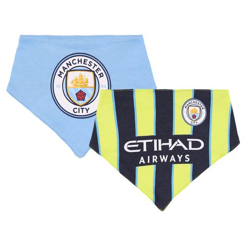 Manchester City 2024-25 Kit 2er-Pack Lätzchen – Marineblau/Gelb – Baby