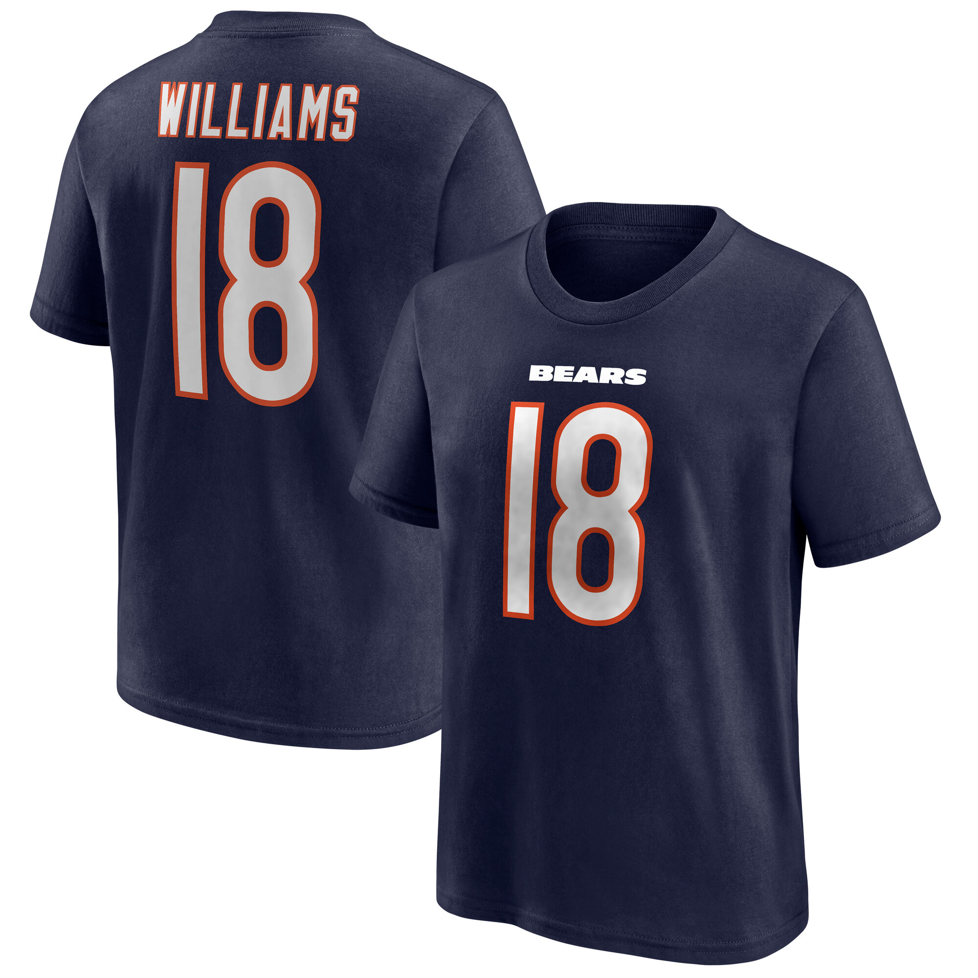 Chicago Bears Name und Nummer Grafik T-Shirt - Caleb Williams 18 - Jugendliche Image