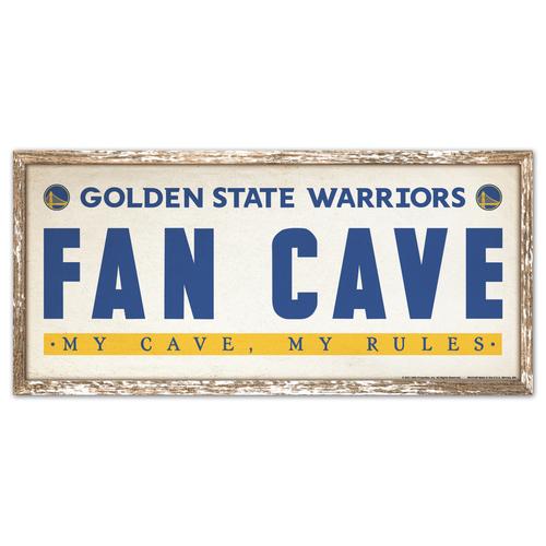 Holzschild Golden State Warriors Fan Cave – 20 x 43 cm