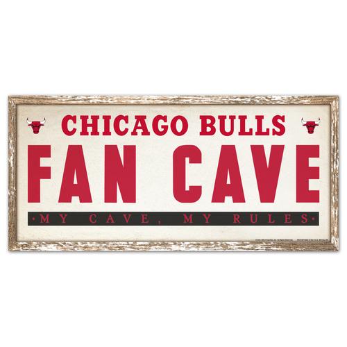 Chicago Bulls Fan Cave Holzschild – 8 x 17 Zoll