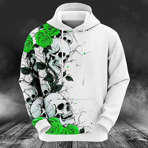 Floral Pumpkin Männer Mode 3D Druck Hoodie Urlaub Club Hoodies Weiß Rot Kapuzenpullover mit Taschen 3D Druck Herbst Winter Designer Hoodie Sweatshirt Image