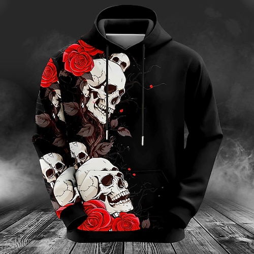 Floral Pumpkin Männer Mode 3D Druck Hoodie Urlaub Club Hoodies Weiß Rot Kapuzenpullover mit Taschen 3D Druck Herbst Winter Designer Hoodie Sweatshirt Image