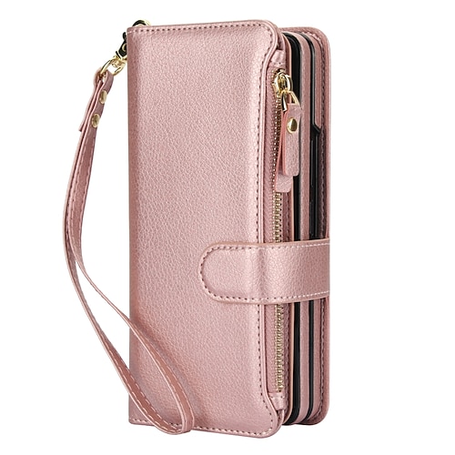 Handy Hülle Handyhüllen Für Samsung Galaxy Z Fold 7 Z Fold 6 Z Fold 5 Z Fold 4 Z Fold 3 Brieftaschenhülle Mit Ständer Magnetisch Reisverschluss Retro TPU PU-Leder Image