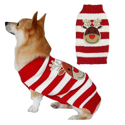 Hund Katze Pullover Jumper Party Lässig Winter Atmungsaktiv Weich Waschbar Bequem Weihnachten Outdoor Alltagstauglich Hundebekleidung for Bichon Frise Zwergspitz Baby Haustier Papillon Klein Image