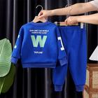 2 Stück kinderkleidung Jungen Set aus Kapuzenpullover und Jogginghose Kleidungsset Outfit Buchstabe Langarm Rundhalsausschnitt Set Schulanfang Sport Modisch Täglich Herbst Winter 7-13 Jahre Rosa Blau