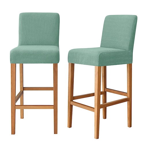 2 Stück Stretch-Barhocker-Bezüge, Pub-Thekenhocker-Stuhlhussen für Esszimmer-/Café-Möbel, burgunderrot, Stretch-Sitzbezüge, rutschfest, mit elastischer Unterseite