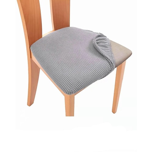 2 Stück Sitzbezüge für Esszimmerstühle, weiß, elastische Stuhlhussen, schwarz, grau, weich, burgunderrot, einfarbig, strapazierfähig, waschbar, Möbelschutz für Esszimmerparty Image