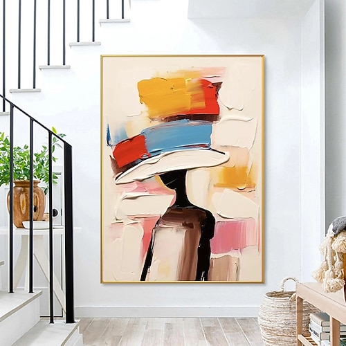 Ölgemälde mit Strukturporträt, handgemaltes Frauenporträt auf Leinwand, handgefertigtes Ölgemälde mit afrikanischen Frauen, handgefertigte Wandkunst, moderne Deko-Ideen, Gemälde für Ihr Zuhause und Image