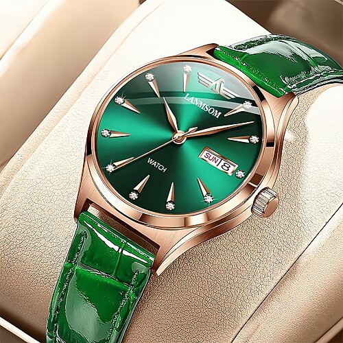 Marke Trend Mode Geschenk für Frauen Uhr Sport Dual Kalender Wasserdicht Vollautomatische Leuchtende Stahlstreifen Image