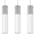 Lampe suspendue acier/béton blanc H 90 cm
