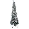 Albero di Natale Slim Pino Verde Innevato 180/210CM Superfolto Realistico 210 cm Innevato