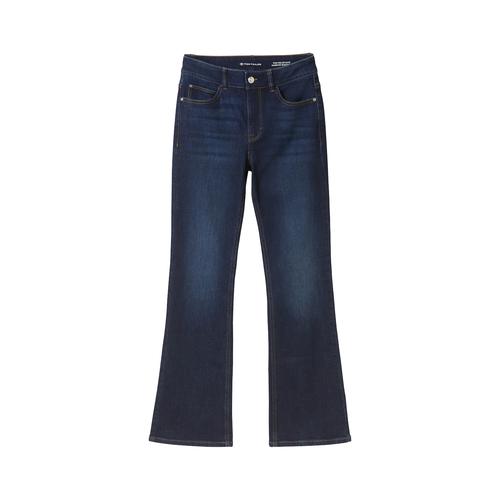 TOM TAILOR Damen Kate Narrow Bootcut Jeans mit Bio-Baumwolle, blau, Uni, Gr. 30/32