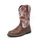 crazynekos Mens Cowboy Boots - Round Toe Cowboy Boots for Men Traditional Mens Western Boots (Brown,6.5)