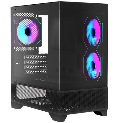 TEMU -/itx Pc 3x120mm Argb Preinstalled, Itx , 270Â° Mid , Mid- Usb 3.0 Double Computer