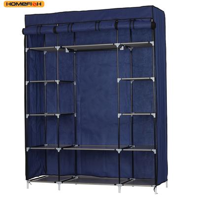 TEMU Homefish 1pc 5-layer 12-compartment Non-woven Fabric Wardrobe Portable Closet Navy (133x46x170cm)