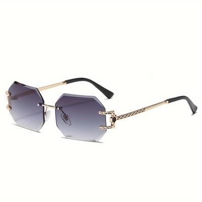 TEMU A Pair Of Polygonal Gradual Change Fashionable Women's Sunglasses, Sun Protection, Fashionable Oversized Sunshades, Suitable For Outdoor Wear