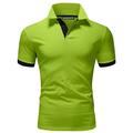 Homme T shirt Tee POLO Tee Shirt Golf Col rabattu Décontractées Flexible Respirable Manche Courte Vert pomme Jaune doré Bleu Clair Noir Blanche Rose Couleur unie Plein Grande Taille Col rabattu Plein
