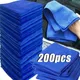 200 pezzi asciugamani in microfibra lavaggio auto panno per asciugare blu cura dell'auto dettagli