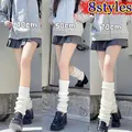 Scaldamuscoli lavorati a maglia in lana di lunghezza 40-75 cm Bianco Nero Lolita Coprigambe Legging