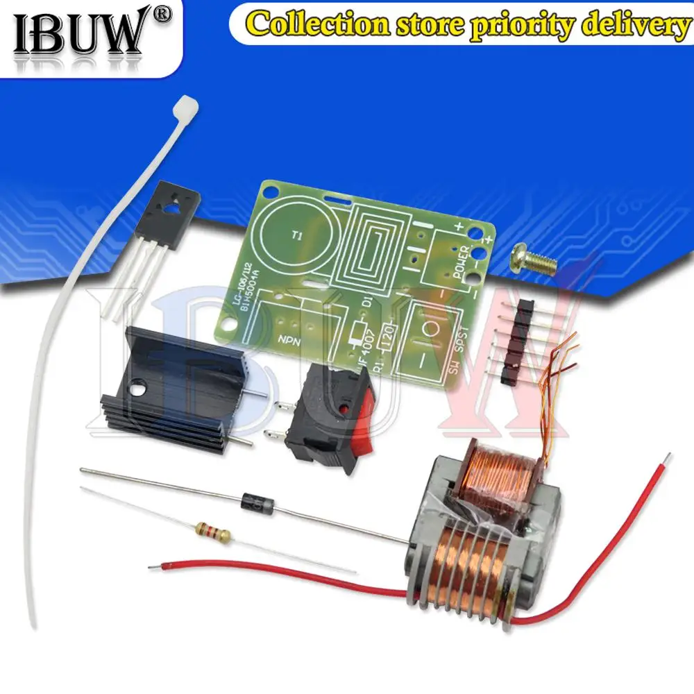 15 kV Hochfrequenz-DC-Hochspannungs-Lichtbogen-Zündgenerator, Wechselrichter, Boost, Step Up 18650, DIY-Kit, U-Kern-Transformator-Suite, 3,7 V Image